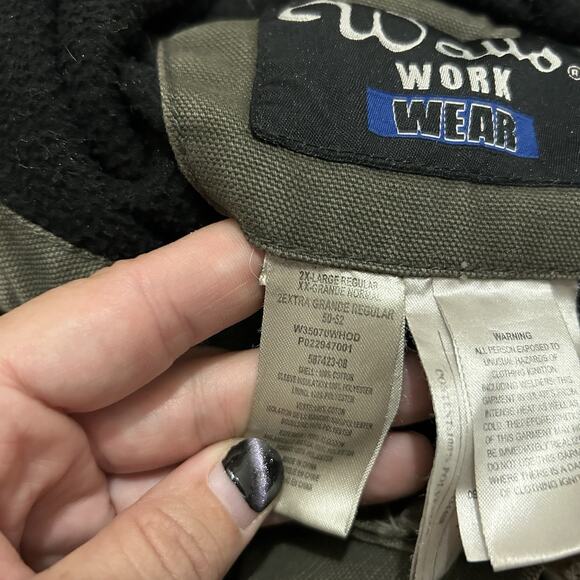 Walls Workwear Hooded Canvas Jacket Size 2XL Distressed Green - Picture 11 of 13